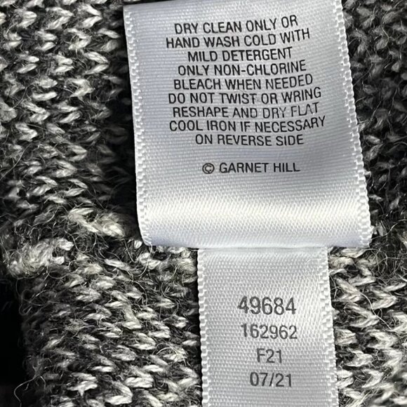 Garnet Hill Sweater S Pima Cotton Baby Alpaca Chevron Slouchy Drop Shoulder - Picture 12 of 12